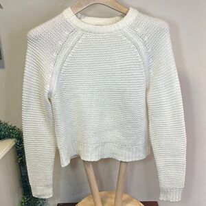 A New Day Crop Women's Beige Knit Long Sleeve Sweater